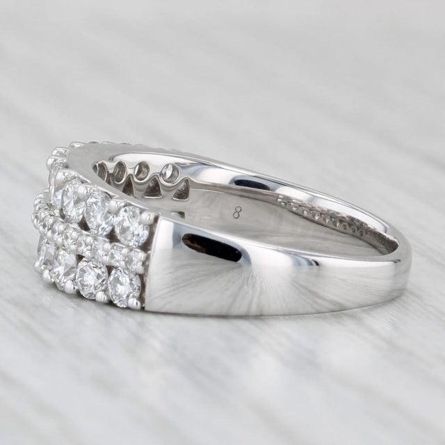 Modern 1.31ctw Diamond Ring 14k White Gold Size 8 Wedding Anniversary Band For Sale - Image 3 of 8