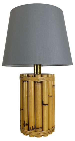 Hollywood Regency Bamboo Tiki Table Light, Italy, 1970s