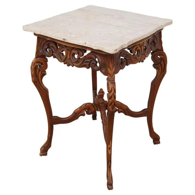 Mid 20th Century W & Z Rococo Style Marble Side Table For Sale - Image 12 of 12