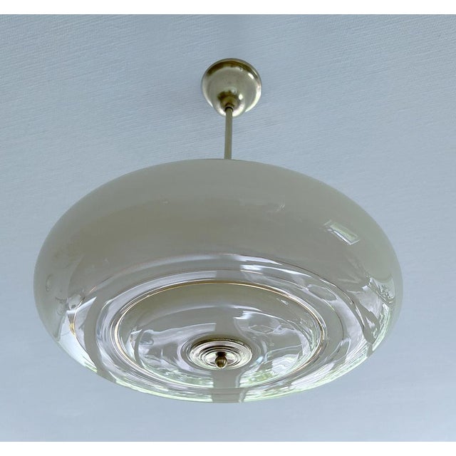 Art Deco Pendant Light in Ivory Glass, 1930s For Sale - Image 10 of 18
