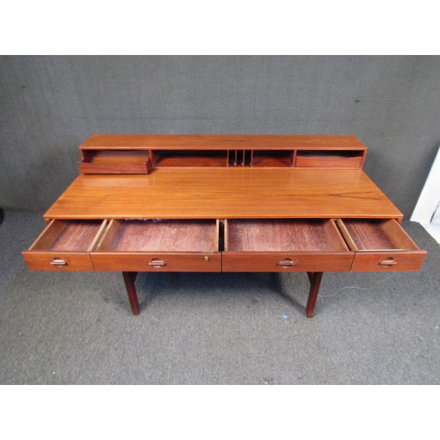 Mid 20th Century Flip Top Danish Desk Attributed to Peter Lovig Nielson For Sale - Image 10 of 12