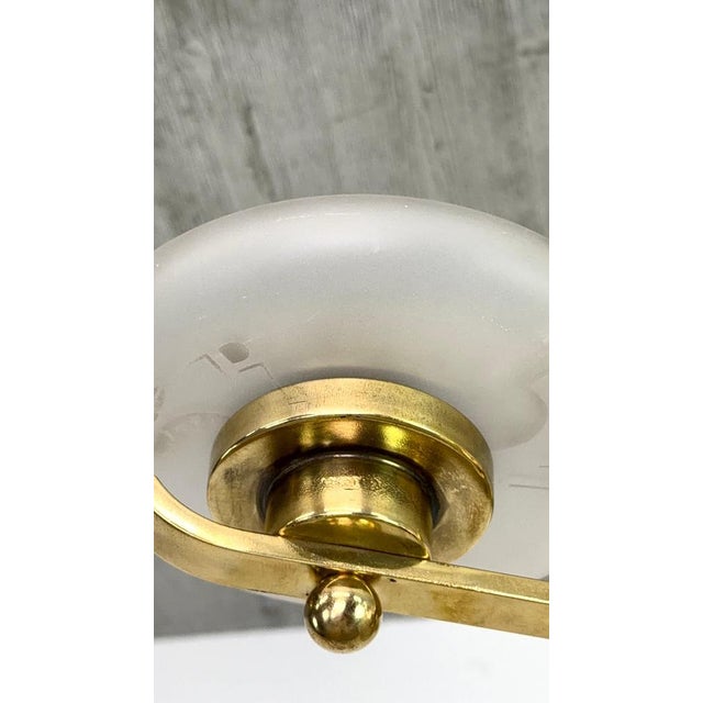 Art Deco Czech Polished Brass Chandelier, 1930s For Sale - Image 6 of 13