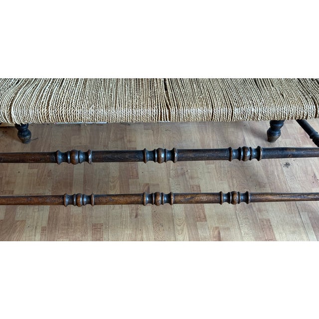 Vintage Dutch Wicker Wooden Armchair and Sofa, 1920s, Set of 2 For Sale - Image 6 of 17