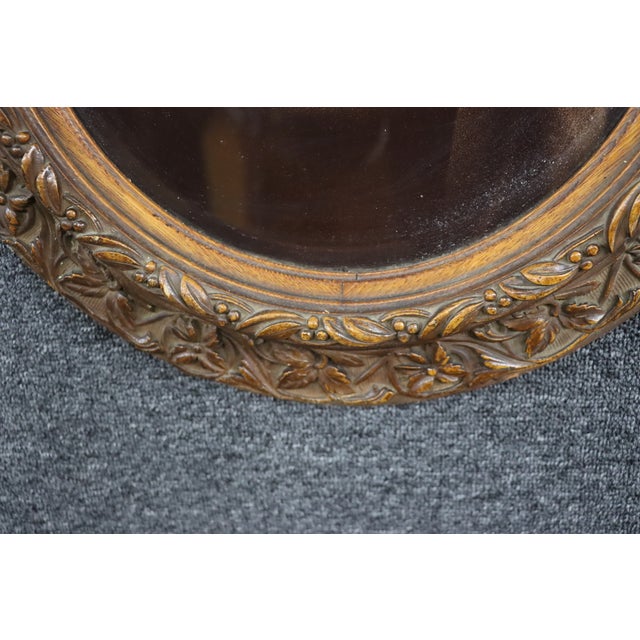 Brown Antique Victorian Lithograph Portrait in Carved Quarter-Sawn Oak Frame For Sale - Image 8 of 9