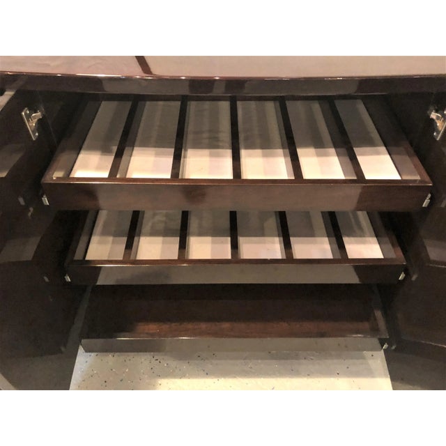 Late 20th Century Palatial Pace Collection Wavy Front Mahogany Lacquered Credenza or Sideboard For Sale - Image 5 of 13