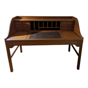 1980s Danish Modern Teak Writing Desk by Andreas Hansen Solid Teak