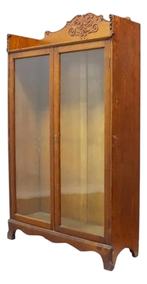 Rj Horner Carved Oak 2-Door Bookcase Unsigned C1920