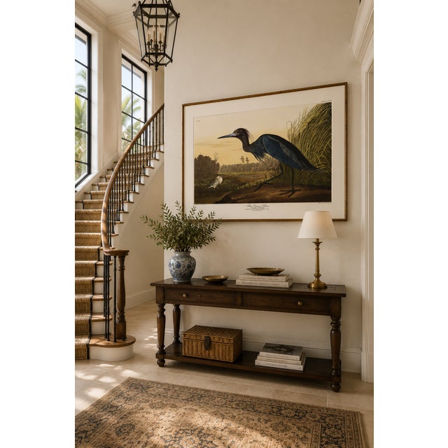 Blue Blue Crane or Heron, 1827 – John James Audubon Vintage Bird Art Print, 48" X 32" For Sale - Image 8 of 10