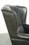 English Style Black Cowhide Wing Armchair For Sale - Image 14 of 15