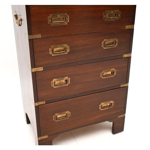 Military Campaign Style Bureau Chest of Drawers, 1930s For Sale - Image 10 of 11