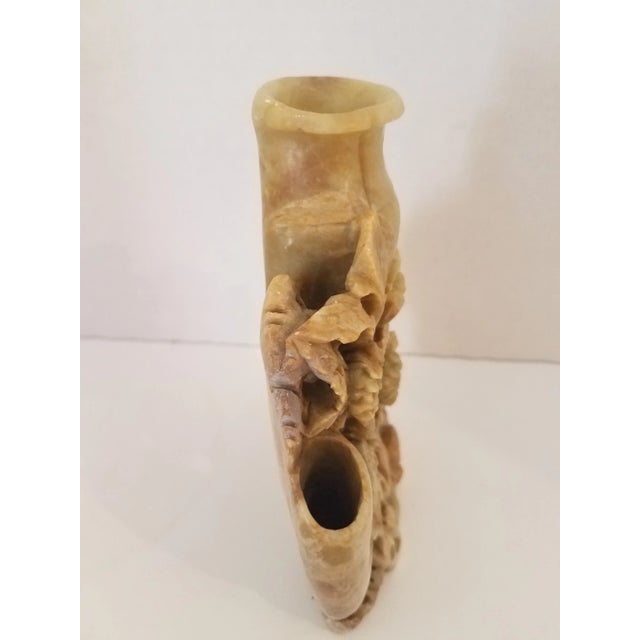 Stone Vintage 1950s Hetian Soap Stone Chinese Hongshan Culture Hand Carved Incense Burner For Sale - Image 7 of 11