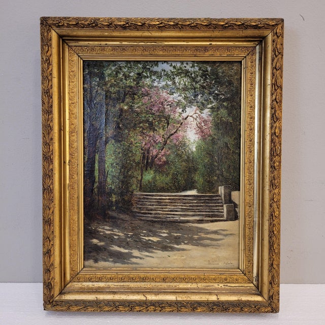 Manuel Ramos Artal, Garden Scene, Late 1800s, Oil on Canvas, Framed For Sale - Image 4 of 18