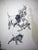 Blue Circus High Diver Into Glass With Sketches Unstretched Canvas Joni Wildman Oil Painting For Sale - Image 8 of 15
