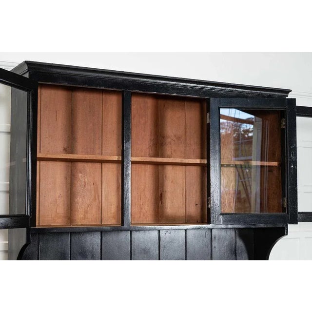 Large English Ebonised Pine Butler's Pantry Cabinet, 1890s For Sale - Image 9 of 11