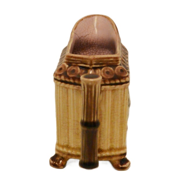 Victorian Majolica Faux Bamboo Creamer Pitcher Songbird Motif Circa 1890 For Sale In Jacksonville, FL - Image 6 of 8