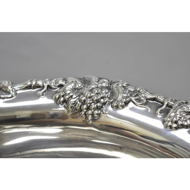 Vintage Gorham Newport Yb 271 Victorian Silver Plated Grapevine Punch Bowl For Sale In Philadelphia - Image 6 of 17