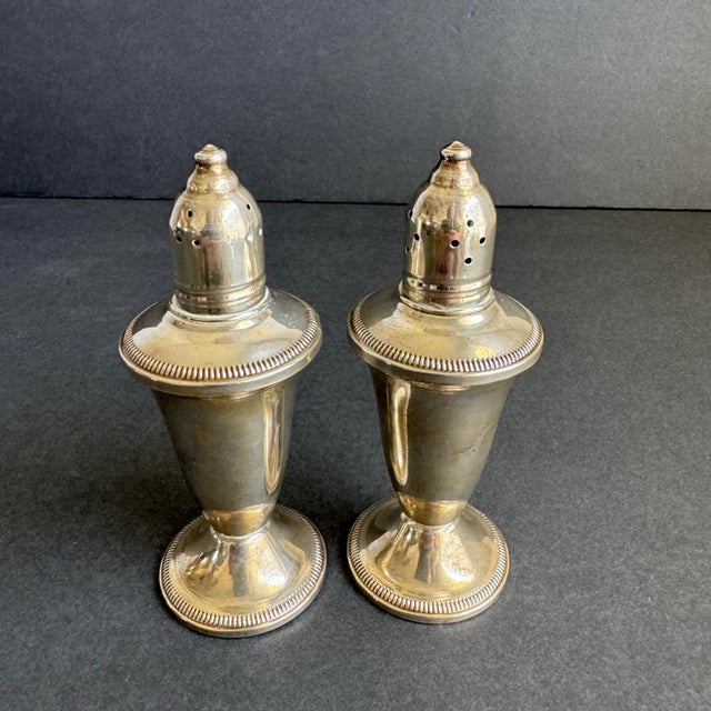 Early 20th Century Sterling Silver Salt and Pepper Shakers Raimond Vintage Holiday Entertaining For Sale - Image 5 of 10