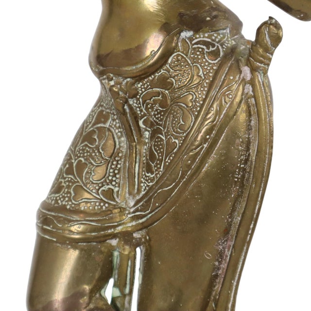 Large Brass Sculpture of Mayadevi, 1950s For Sale - Image 10 of 15
