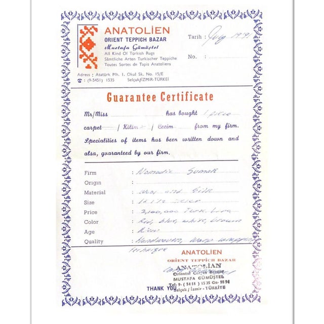 Kilim Sumak Rug in Wool and Silk, 1990s For Sale - Image 3 of 16