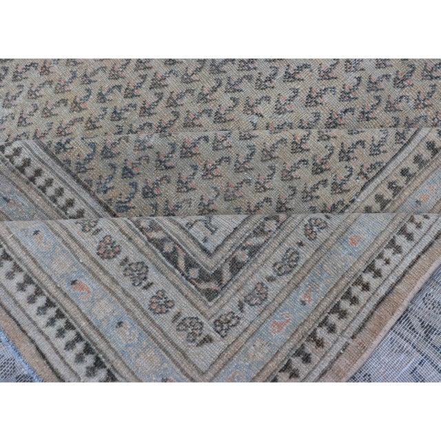 Minimalist Design Antique Persian Tabriz Rug in All-Over Design in Faded Colors 10'2 X 13'5 For Sale - Image 13 of 14