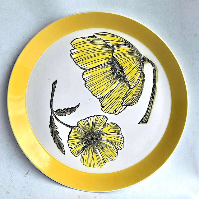 1970s Mikasa Duplex Duet Yellow Poppy Chop Plate Designed by Ben Seibel For Sale - Image 9 of 13