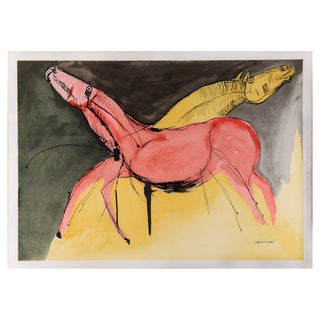 Bruno Cassinari, Cavallo, 1980s, Original Lithograph For Sale