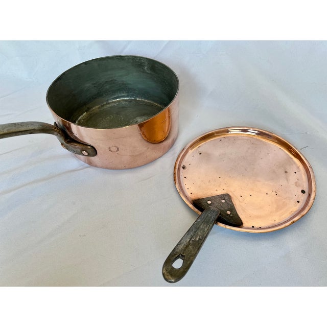 Vintage Jones Brothers Copper Pan With Lid For Sale - Image 4 of 12