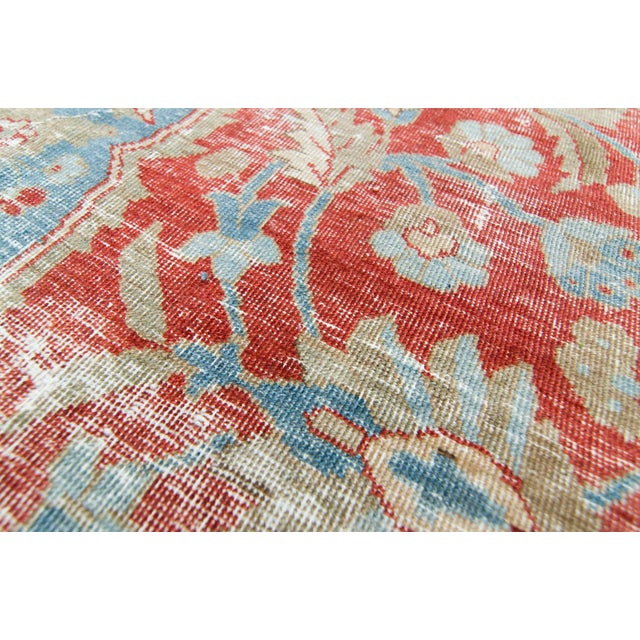 Royal Blue 1940s Vintage Medallion Hand-Knotted Rug 8’9” X 11’11” For Sale - Image 8 of 11