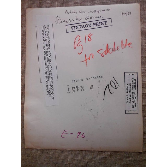 Fred McDarrah, Vintage Signed Silver Gelatin Photgraph Richard Nixon, 1973 For Sale - Image 4 of 4