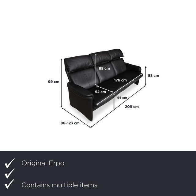 Modern Lugano Three-Seater Sofa and Chair in Leather from Erpo, Set of 2 For Sale - Image 3 of 18