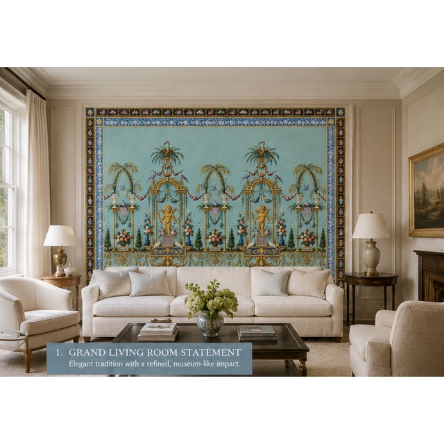 Atelier Aria Lumae Palais De Versailles Arabesque Neoclassical Complete Four Piece Salon Panel Ensemble For Sale - Image 16 of 18