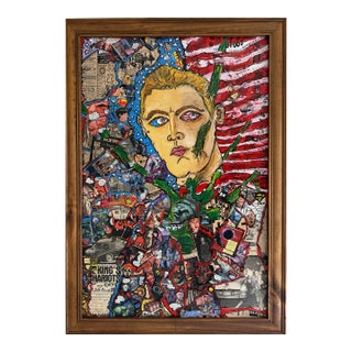 Large Serg Graff "American Legend" Mixed Media Original Contemporary Painting For Sale