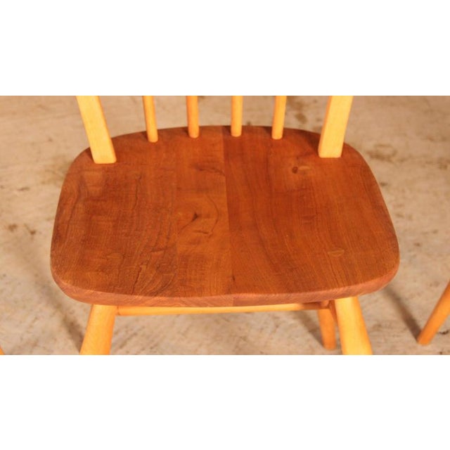 Mid-Century Modern Model 400 Chairs in Elm and Beech from Ercol, 1960s, Set of 3 For Sale - Image 4 of 12