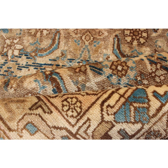Mid 20th Century Mid-Century Persian Hamedan Runner With All-Over Herati Design in Brown & Blue For Sale - Image 12 of 12