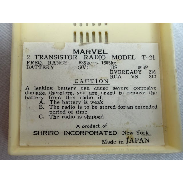 Vintage Rare Mantone Marvel Shiriro Model T-21 2tr Transistor Radio 2 Transistor Black For Sale - Image 11 of 12