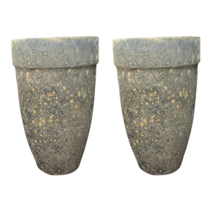 1960s Monumental Pair of Glazed Pottery Garden Urns