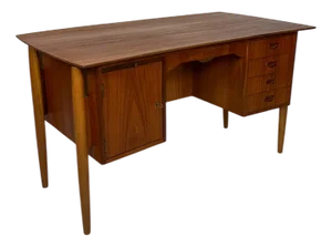 Mid-Century Danish Curved Teak Writing Desk, 1960s