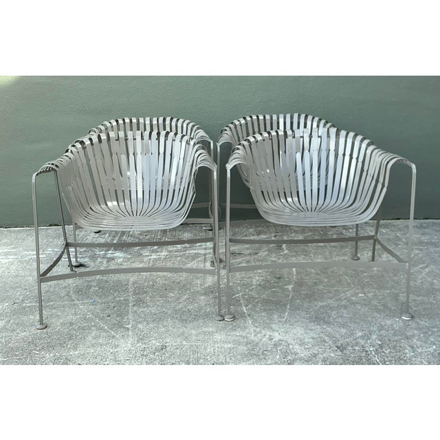 Metal Vintage MCM Woodard Sunburst Strap Chairs - Set of 4 For Sale - Image 7 of 10