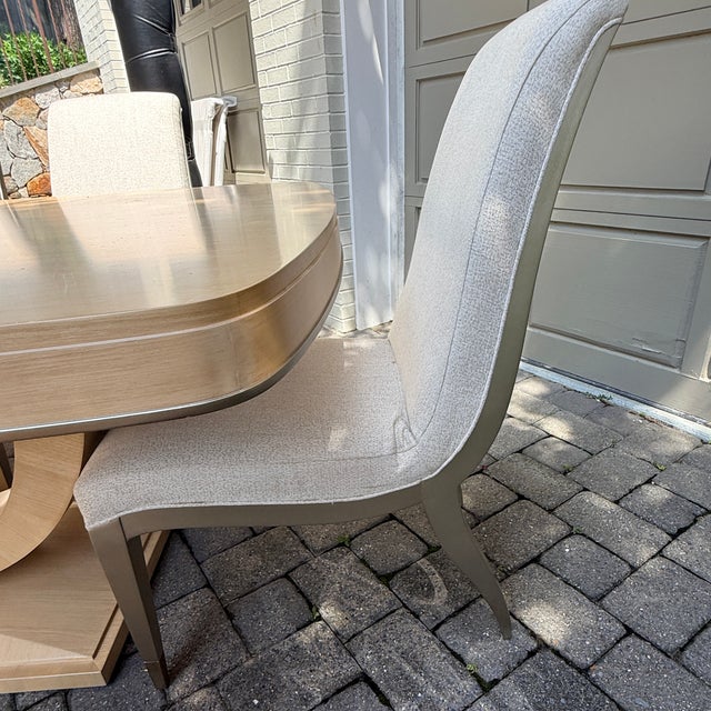 Wood Caracole Fan Expanding Dining Table With Set of 8 Side Chairs For Sale - Image 7 of 14