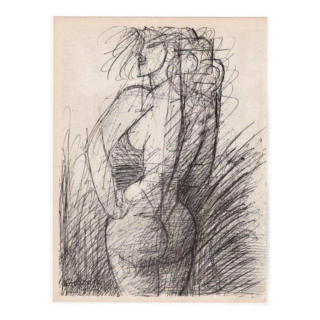 Marcel Gromaire, Nude, Nu De Dos / Flemish Interior, 1952, Lithograph For Sale