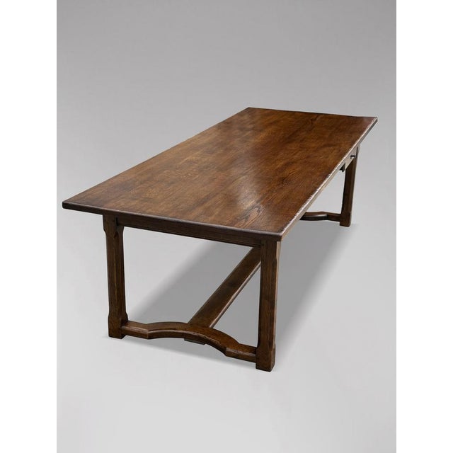 Large 19th Century French Oak Farmhouse Dining Table, 1880 For Sale - Image 11 of 12