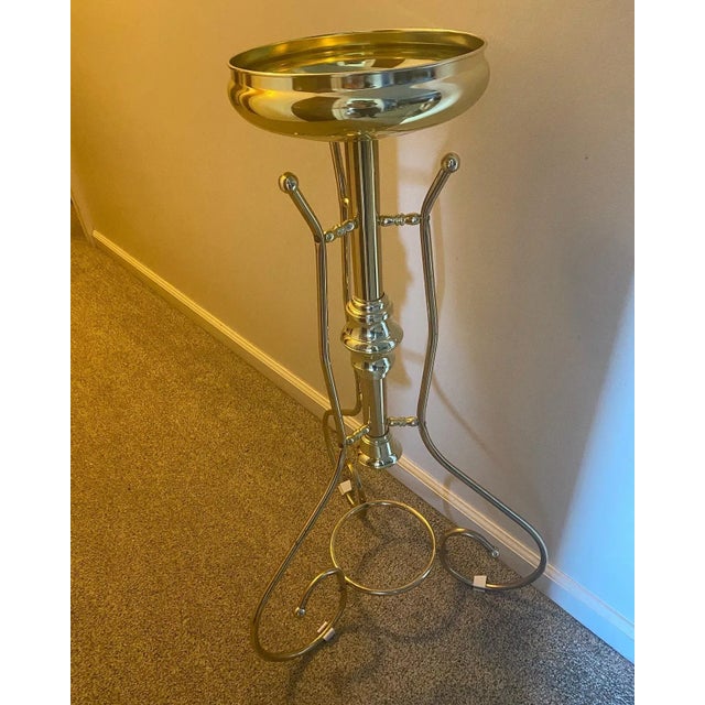 Mid Century Modern Hollywood Regency Indoor Brass-Toned Planter For Sale - Image 6 of 6