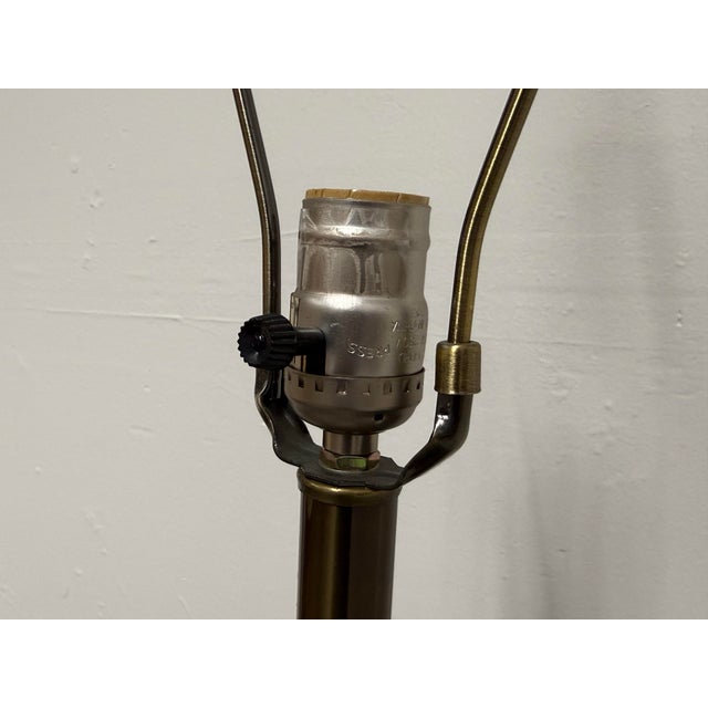 Glass Brass + Cut Glass Floor Lamp, Vintage. For Sale - Image 7 of 12