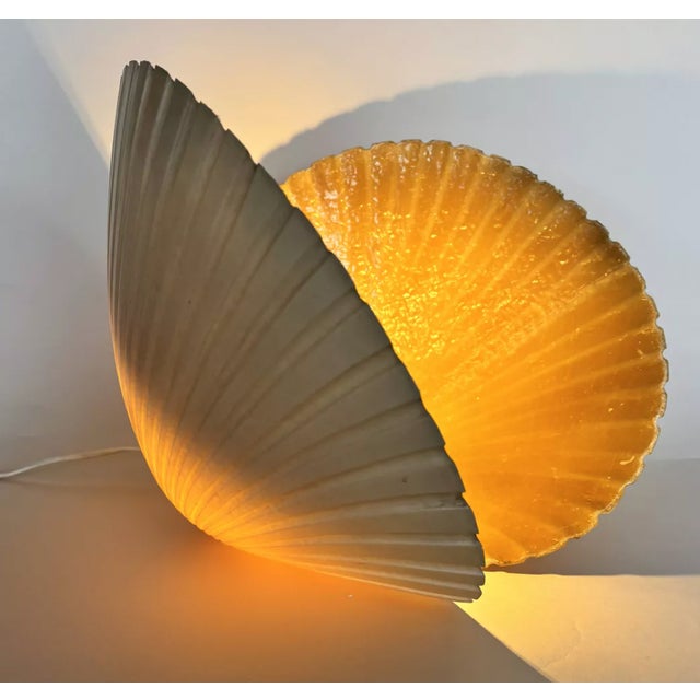 Mid-Century Modern Resin Shell Lamp by Michèle Mahé, 1970s For Sale - Image 3 of 9