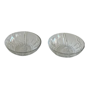 Vintage Federal Glass Co Columbia Clear Cereal Bowls- Set of 2