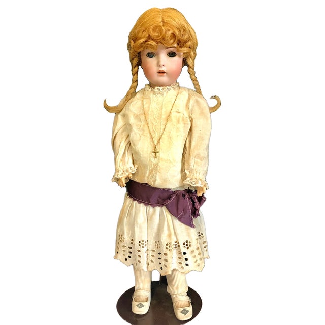 Cream German Bisque Head Child Doll ‘171’, by J D Kestner For Sale - Image 8 of 12