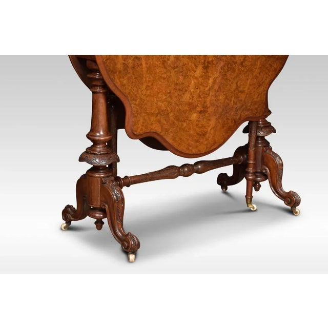 Burr Walnut Sutherland Table For Sale - Image 5 of 6