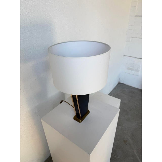 Black and Gold Lacquered Sarco Table Lamp from Diderot, 1970s For Sale - Image 9 of 18