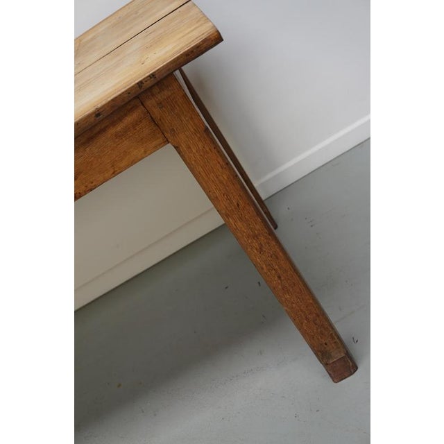 Antique Early 20th Century French Rustic Elm Farmhouse Dining Table For Sale - Image 9 of 17