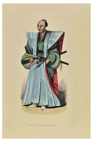 Auguste Wahlen, Japanese in Ceremonial Costume, Lithograph, 1844